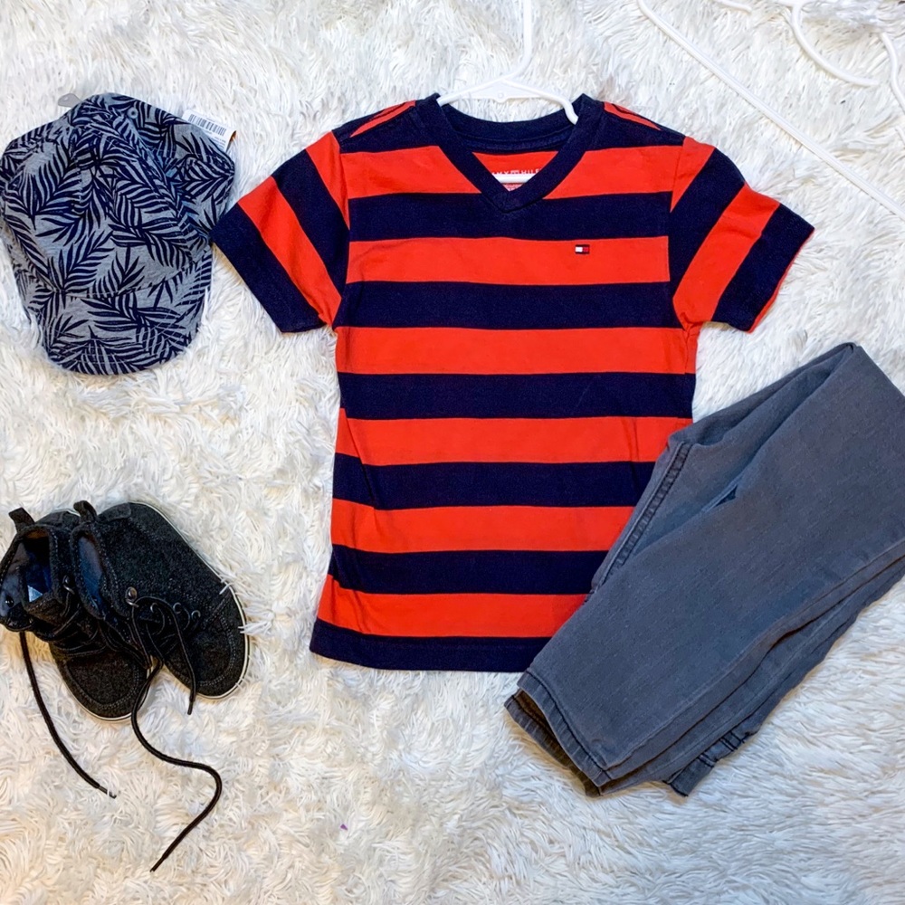 Polo striped v-neck t-shirt